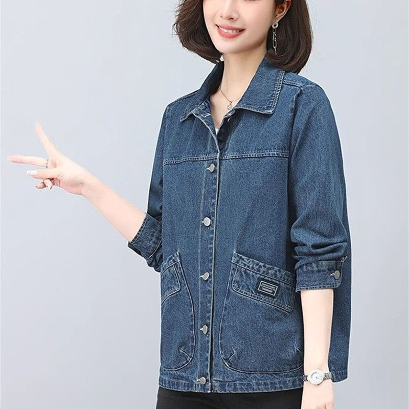 Spring Autumn Lady Long Sleeve - Women Fashion Jeans Top avaliação e preço