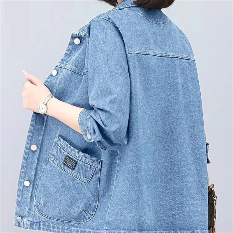 Spring Autumn Lady Long Sleeve - Women Fashion Jeans Top avaliação e preço