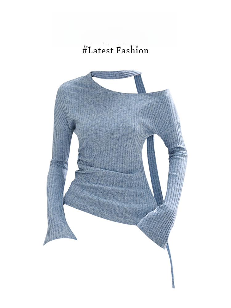 Korean Style Knitted off Shoul - Women Fashion Jeans Top avaliação e preço