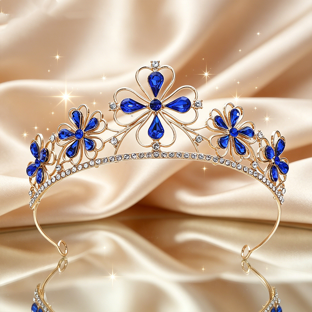 Baroque Four-Leaf Flower Cryst - Women Queen Fashion avaliação e preço