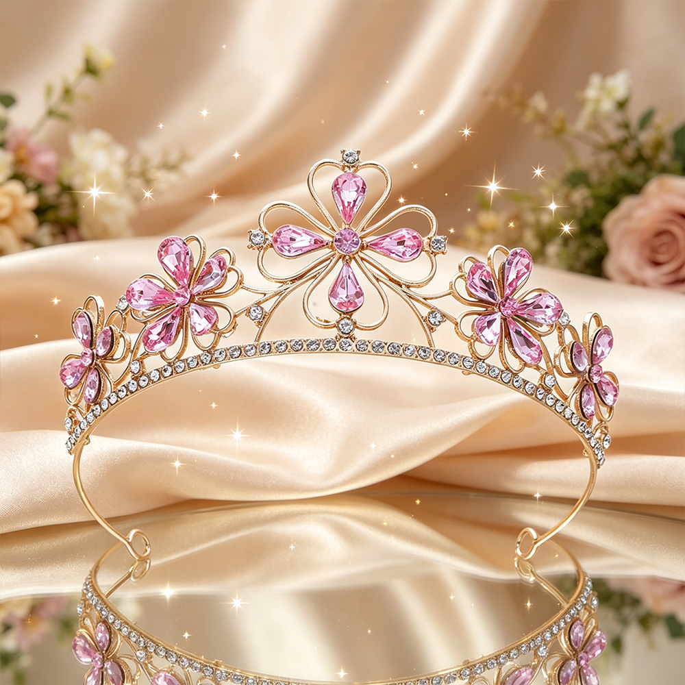Baroque Four-Leaf Flower Cryst - Women Queen Fashion avaliação e preço