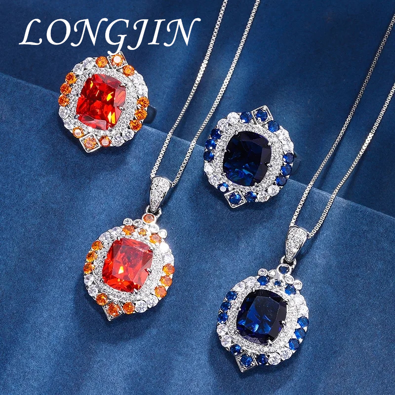 Square Retro Sapphire Pendant  - Women Fashion Nz avaliação e preço