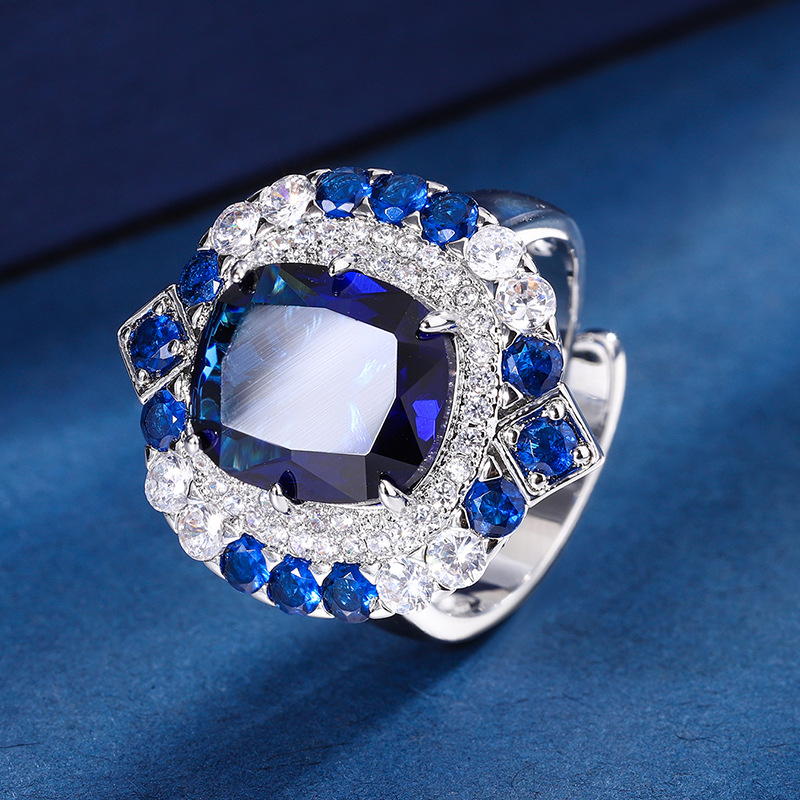 Square Retro Sapphire Pendant  - Women Fashion Nz avaliação e preço