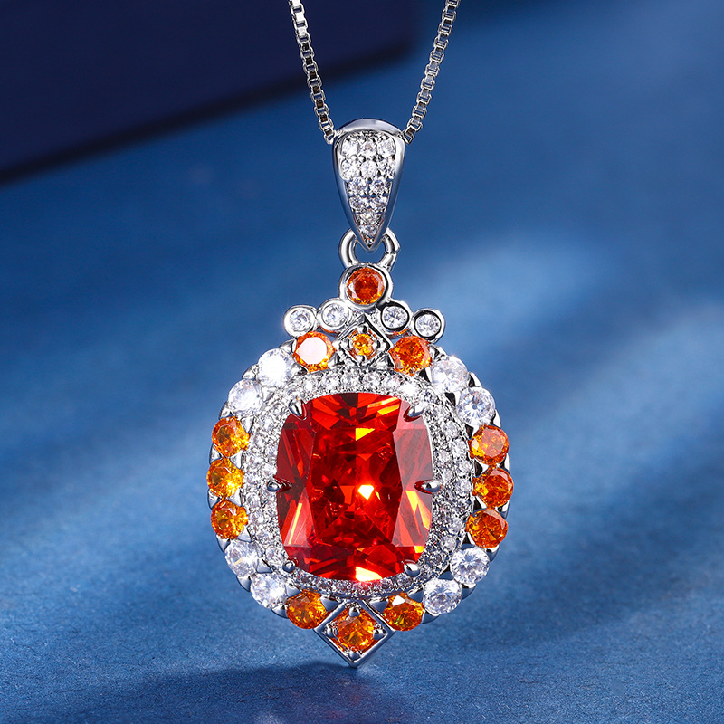 Square Retro Sapphire Pendant  - Women Fashion Nz avaliação e preço