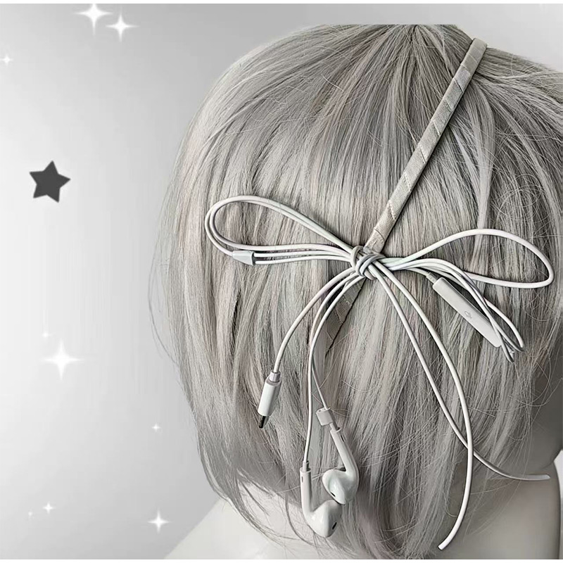 Headphone Wire Bow Hair Clip K - Women'S Y3K Fashion avaliação e preço