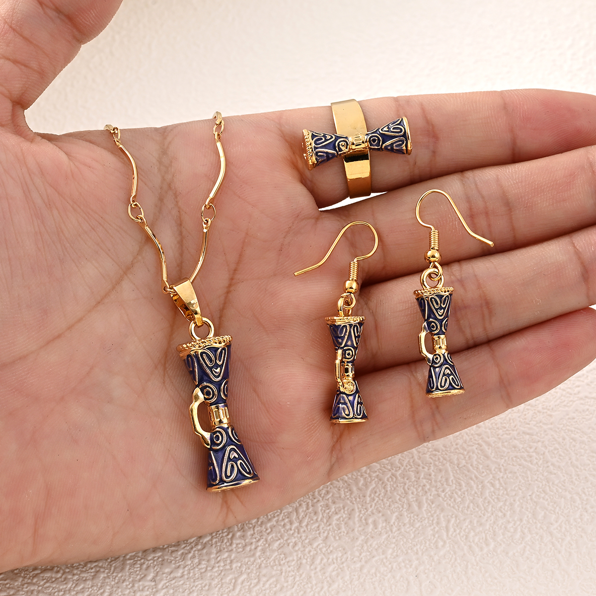 Stylish Blue Drum Pendant Neck - Women Fashion Png avaliação e preço