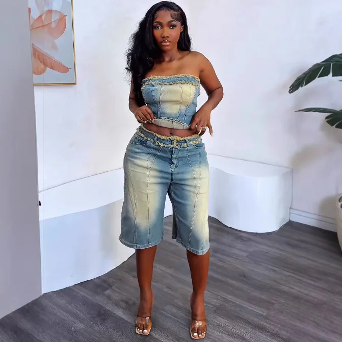 European and American Women's  - Women Fashion Jeans Top avaliação e preço