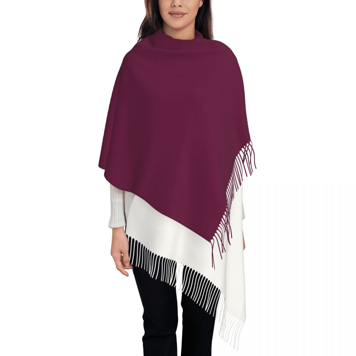 Qatar Flag Women's Tassel Shaw - Women Fashion Qatar avaliação e preço