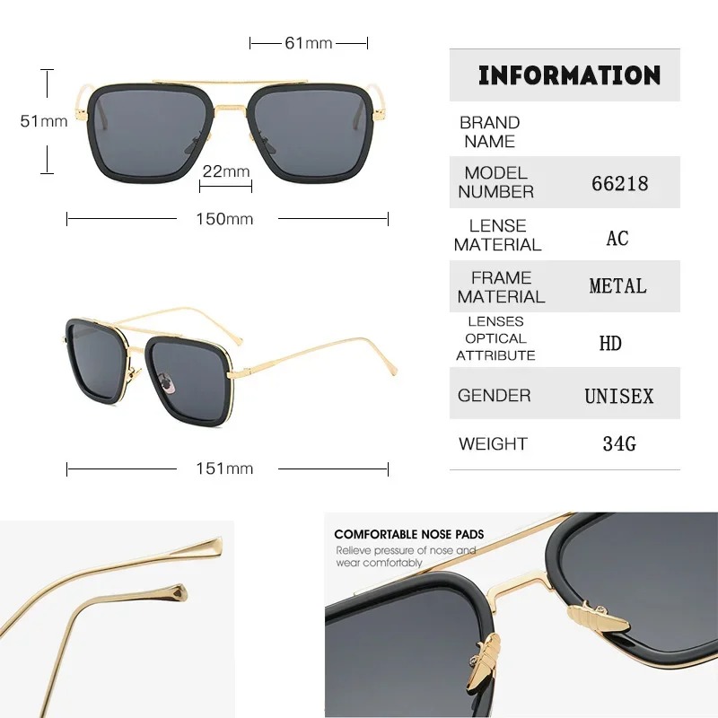 Steam Punk Tony Stark Sunglass - Women'S Fashion Eyeglass Frames avaliação e preço
