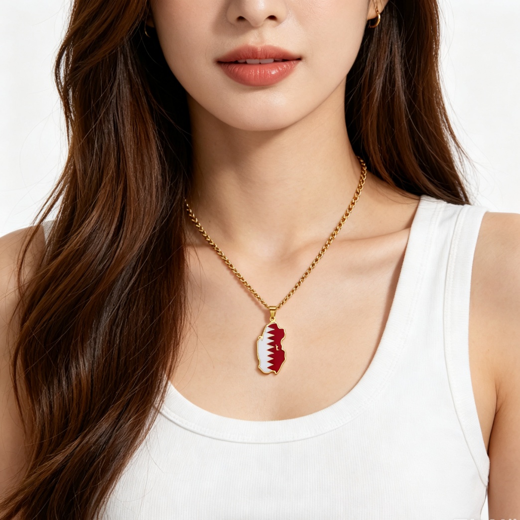 Drip Oil Qatar Map Necklace Fo - Women Fashion Qatar avaliação e preço